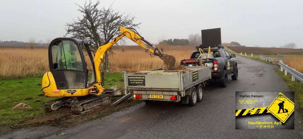 Udlejning af mandskab til nedgravning af kabel, betonarbejde, gravearbejde, kloakarbejde og brolægning på hele Sjælland